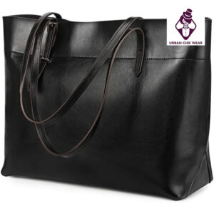 Classic Black Leather Tote