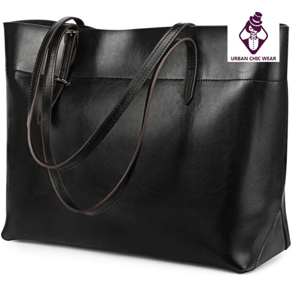 Classic Black Leather Tote